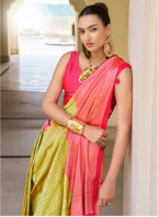 Monjolika Fashion Banarasi Silk Weaving Pear Trendy Saree | Grocsy