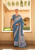 Monjolika Fashion Silk Foil Print Morpeach Contemporary Saree | Grocsy