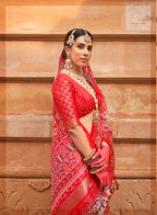 Monjolika Fashion Grey And Red Patola Print Silk Ceremonial Trendy Saree | Grocsy