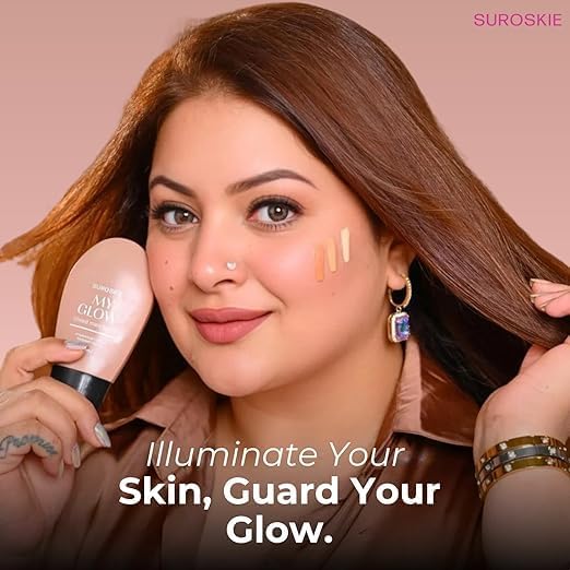Suroskie My Glow Tinted Moisturizer, 60ml, Medium Shade, SPF 30, With Niacinamide and Natural Extracts | Grocsy