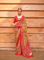 Monjolika Fashion Multi Colour Patola Print Silk Ceremonial Trendy Saree | Grocsy