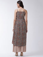 InWeave Women's Maroon Kalamkari Strappy Kurta | Grocsy