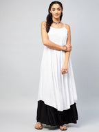 InWeave Women's Solid White Strappy Kurta | Grocsy