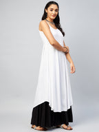 InWeave Women's Solid White Strappy Kurta | Grocsy