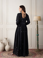 InWeave Black Mirror Work Long Anarkali Kurta | Grocsy