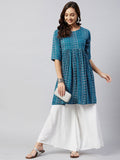 InWeave Women's Ocean Bandhani Shrot Anarkali Kurta | Grocsy