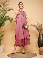 InWeave Wine Lurex Short Kurta | Grocsy