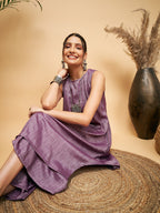 InWeave Mauve Lurex Short Kurta | Grocsy
