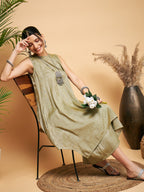 InWeave Olive Lurex Short Kurta | Grocsy