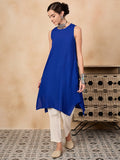 InWeave Ink Blue Short Kurta | Grocsy