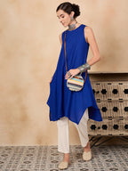 InWeave Ink Blue Short Kurta | Grocsy