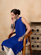 InWeave Ink Blue Short Kurta | Grocsy