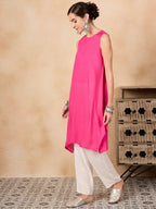 InWeave Fuchsia Short Kurta | Grocsy