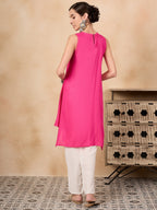 InWeave Fuchsia Short Kurta | Grocsy