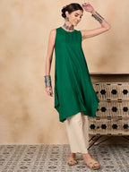 InWeave Forest Green Short Kurta | Grocsy