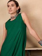 InWeave Forest Green Short Kurta | Grocsy