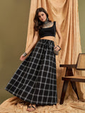 InWeave Black Plaid Check Skirt | Grocsy