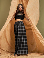 InWeave Black Plaid Check Skirt | Grocsy