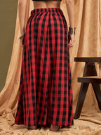 InWeave Black Red Check Skirt | Grocsy