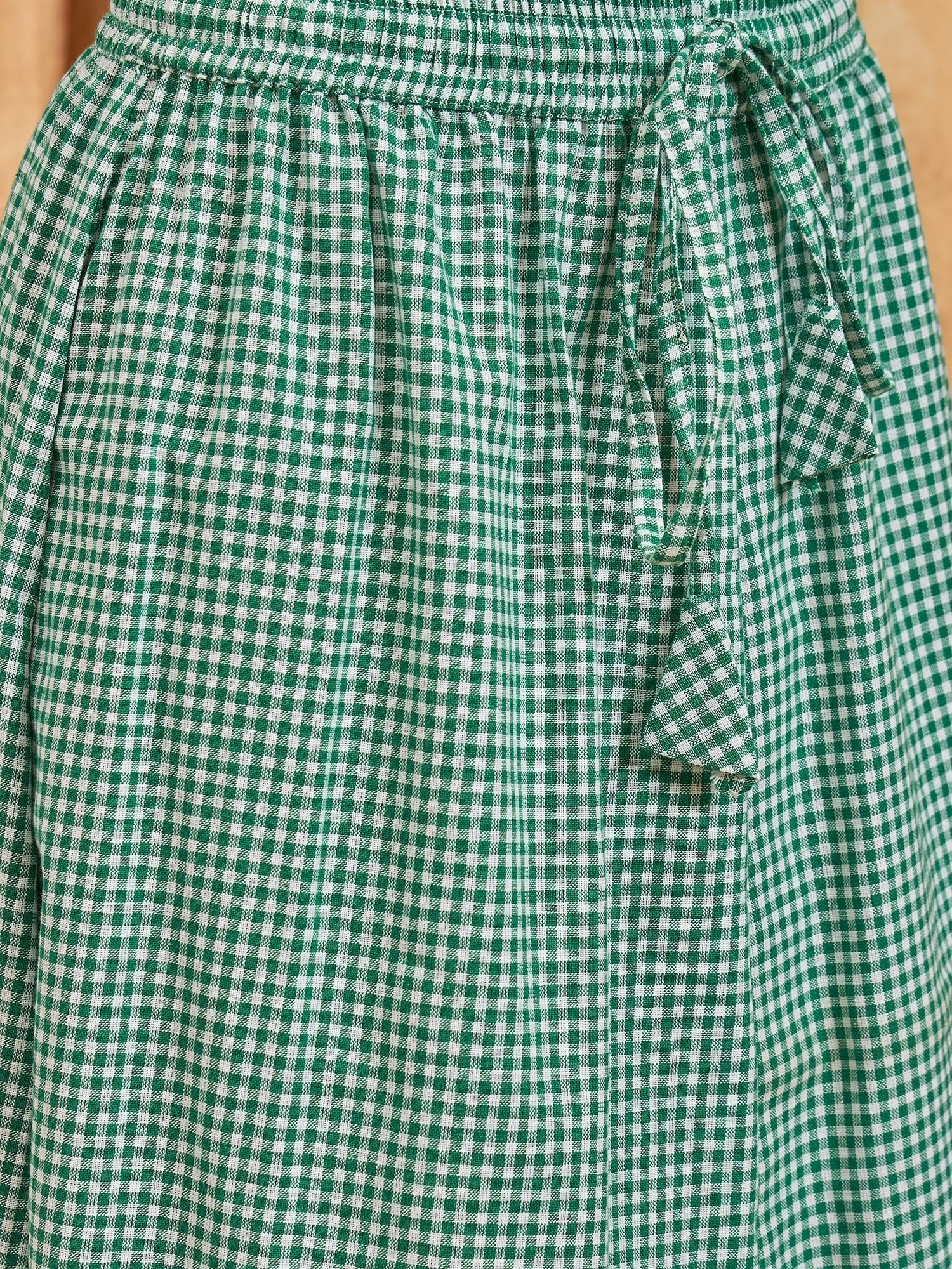 InWeave Green Small Check Skirt | Grocsy