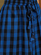 InWeave Ink Blue Black Check Skirt | Grocsy
