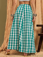 InWeave Light Blue Big Check Skirt | Grocsy