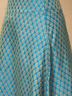 InWeave Maya Blue Brocade Side Slit Skirt | Grocsy