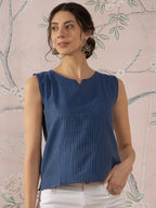InWeave Blue Kantha W/S Top | Grocsy