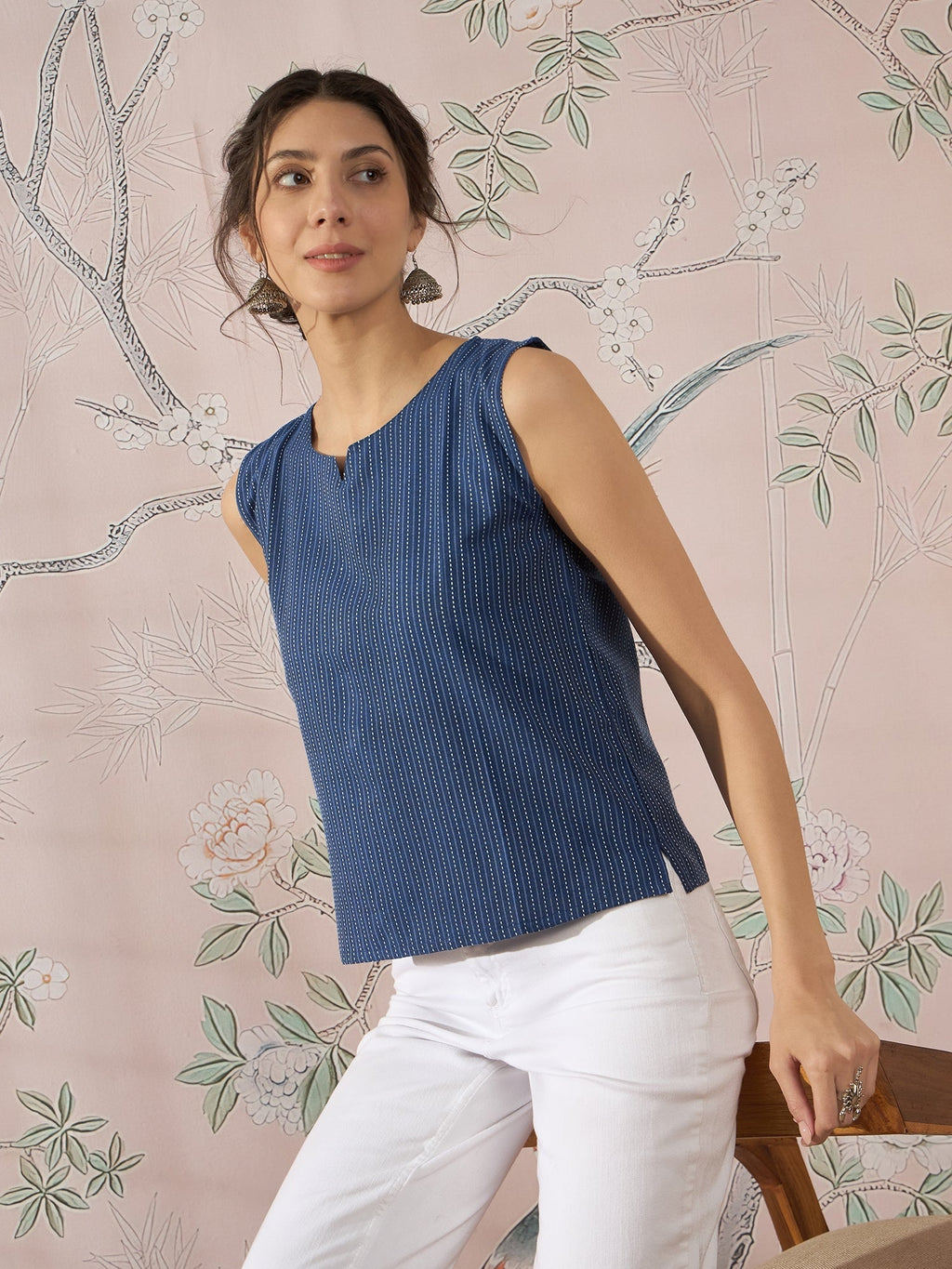 InWeave Blue Kantha W/S Top | Grocsy