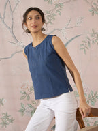 InWeave Blue Kantha W/S Top | Grocsy