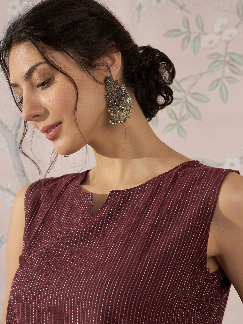 InWeave Wine Kantha W/S Top | Grocsy