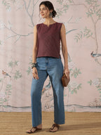 InWeave Wine Kantha W/S Top | Grocsy