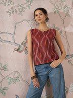 InWeave Rust Ikkat W/S Top | Grocsy