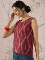 InWeave Rust Ikkat W/S Top | Grocsy