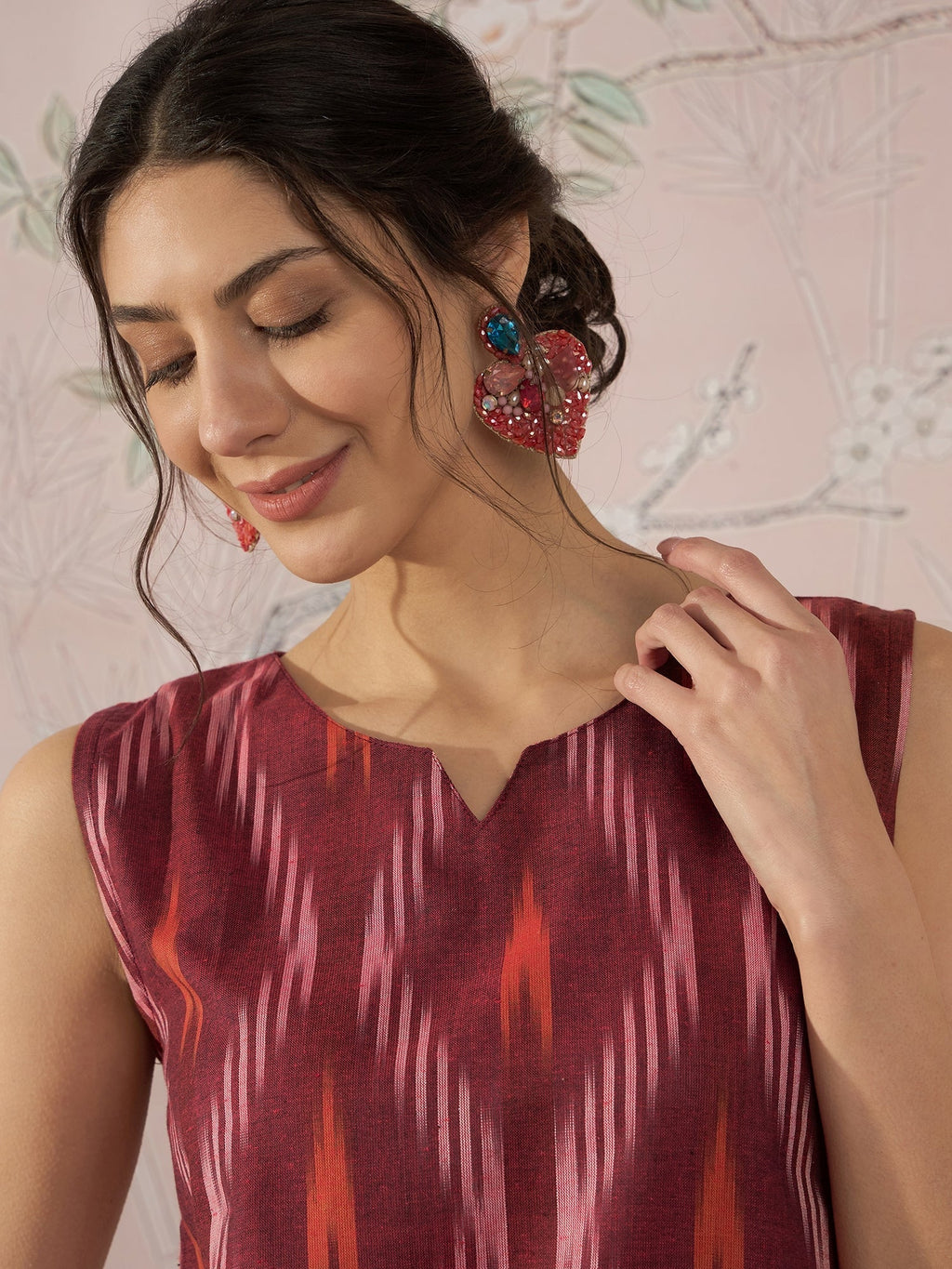 InWeave Rust Ikkat W/S Top | Grocsy