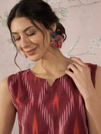 InWeave Rust Ikkat W/S Top | Grocsy