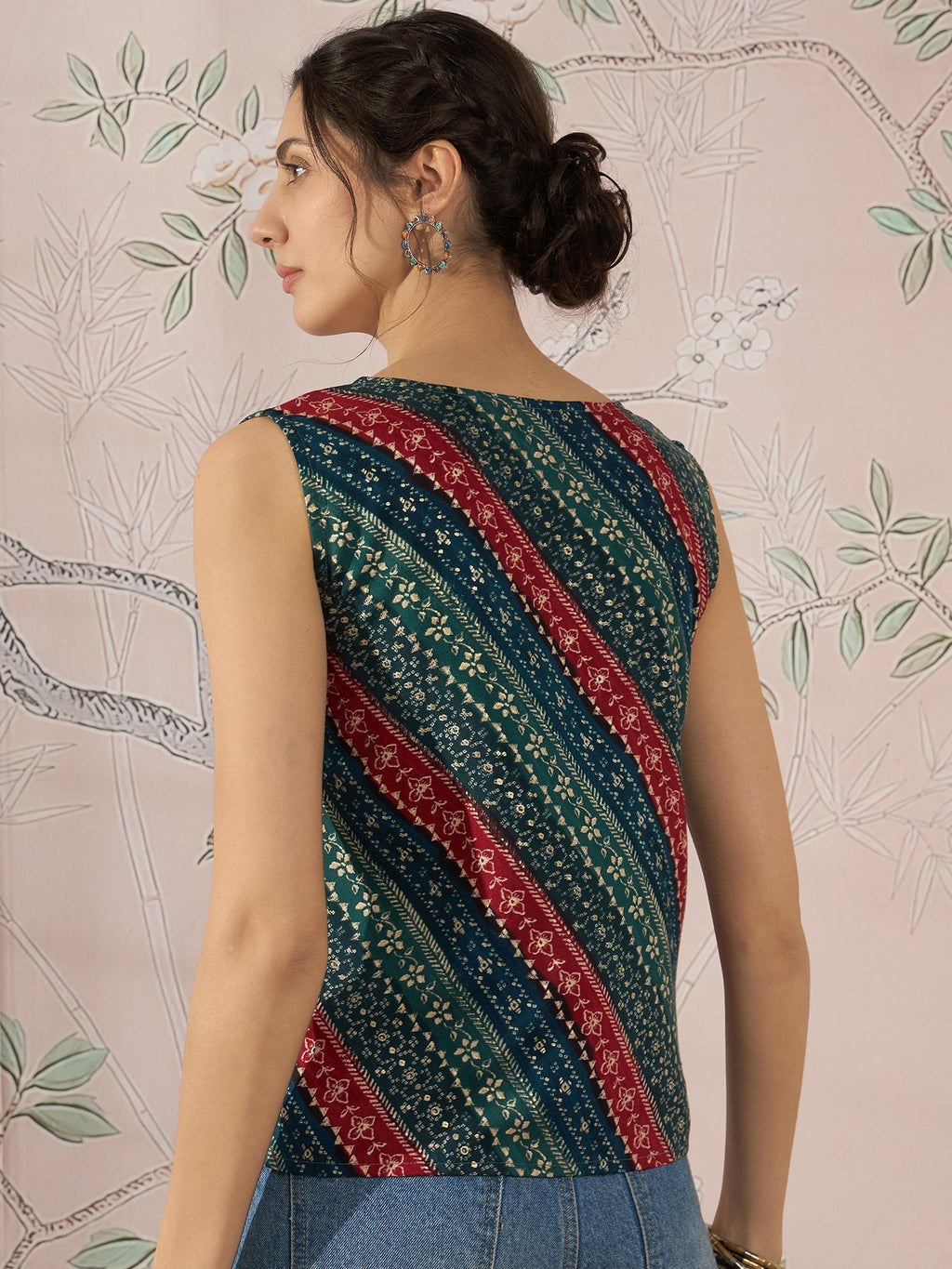 InWeave Teal Hunter Batik W/S Top | Grocsy
