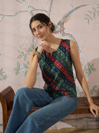 InWeave Teal Hunter Batik W/S Top | Grocsy