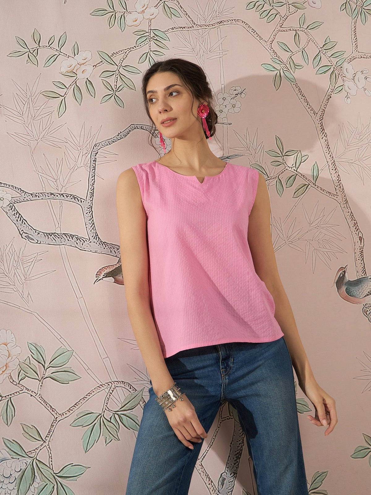 InWeave Baby Pink Kantha W/S Top | Grocsy