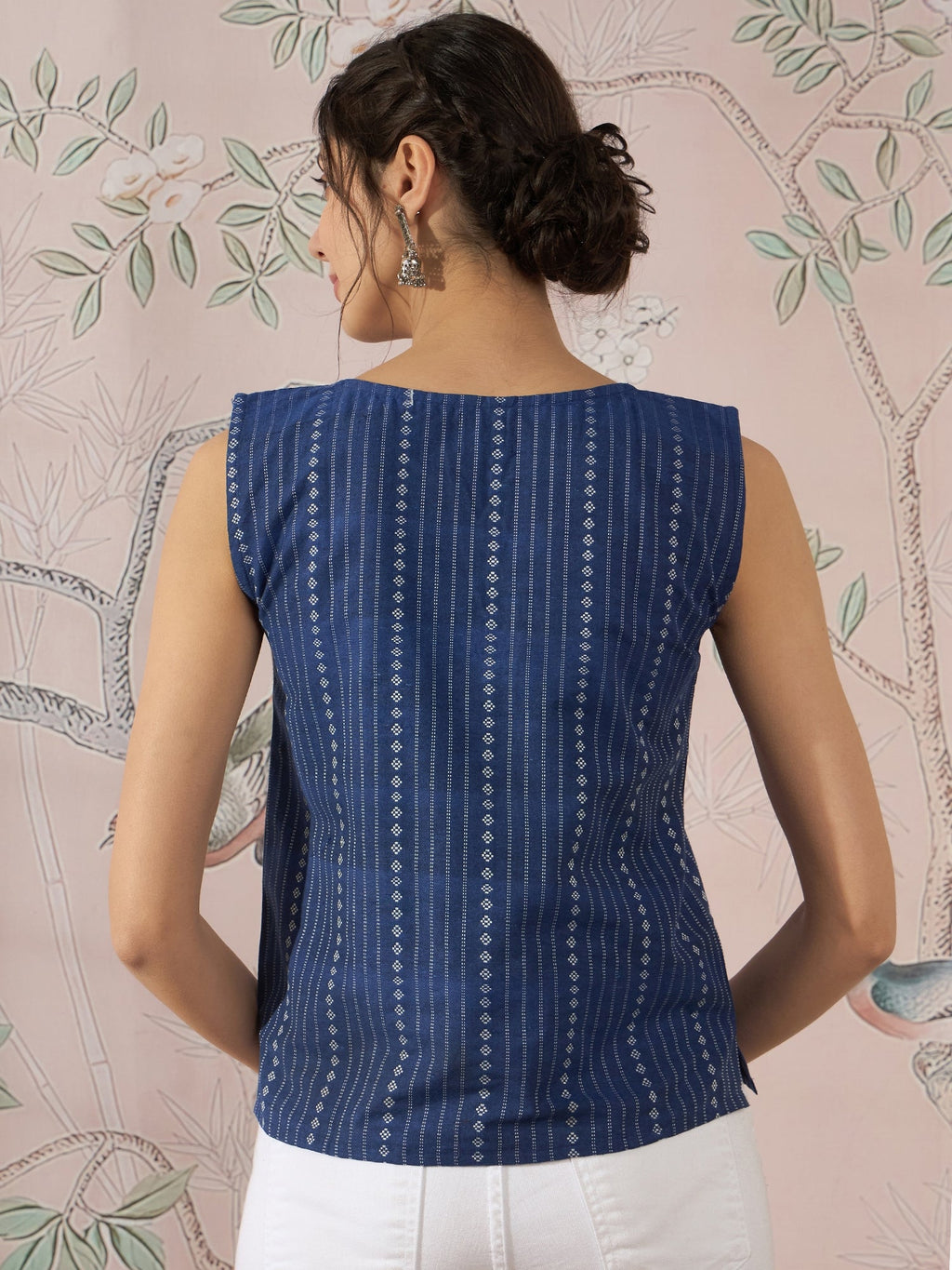 InWeave Indigo Striped Kantha W/S Top | Grocsy