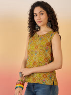 InWeave Ochre Round Multi Foil W/S Top | Grocsy