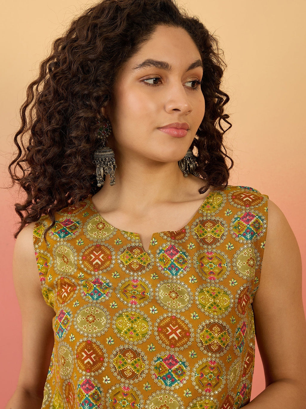InWeave Ochre Round Multi Foil W/S Top | Grocsy