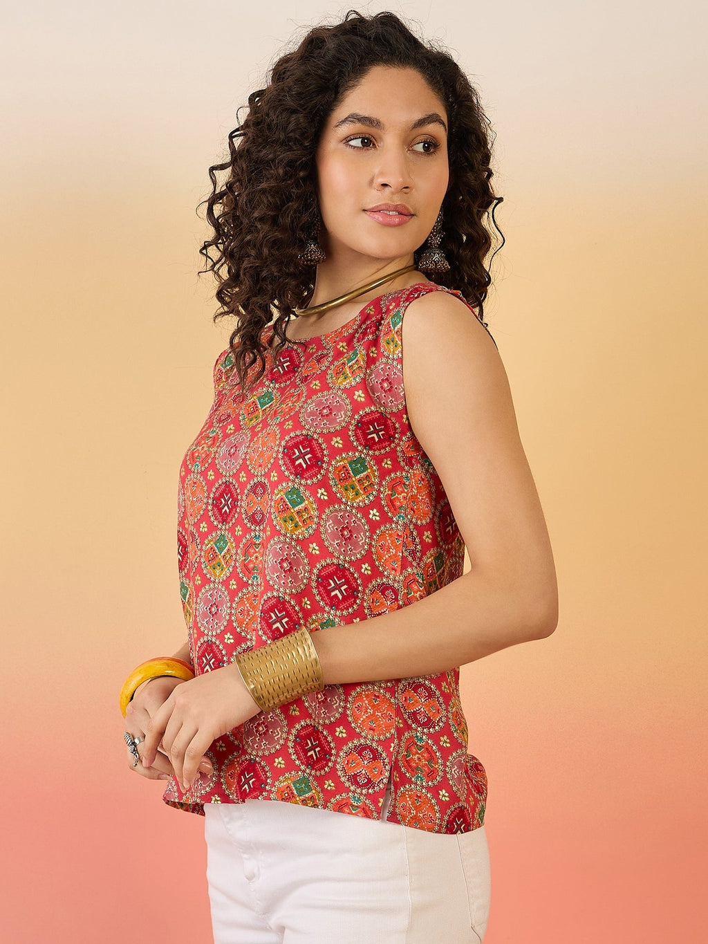 InWeave Red Round Multi Foil W/S Top | Grocsy