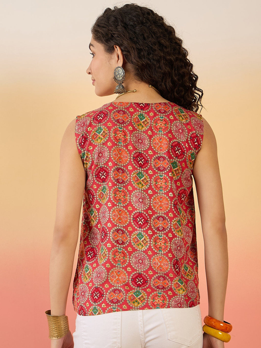 InWeave Red Round Multi Foil W/S Top | Grocsy