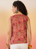 InWeave Red Round Multi Foil W/S Top | Grocsy