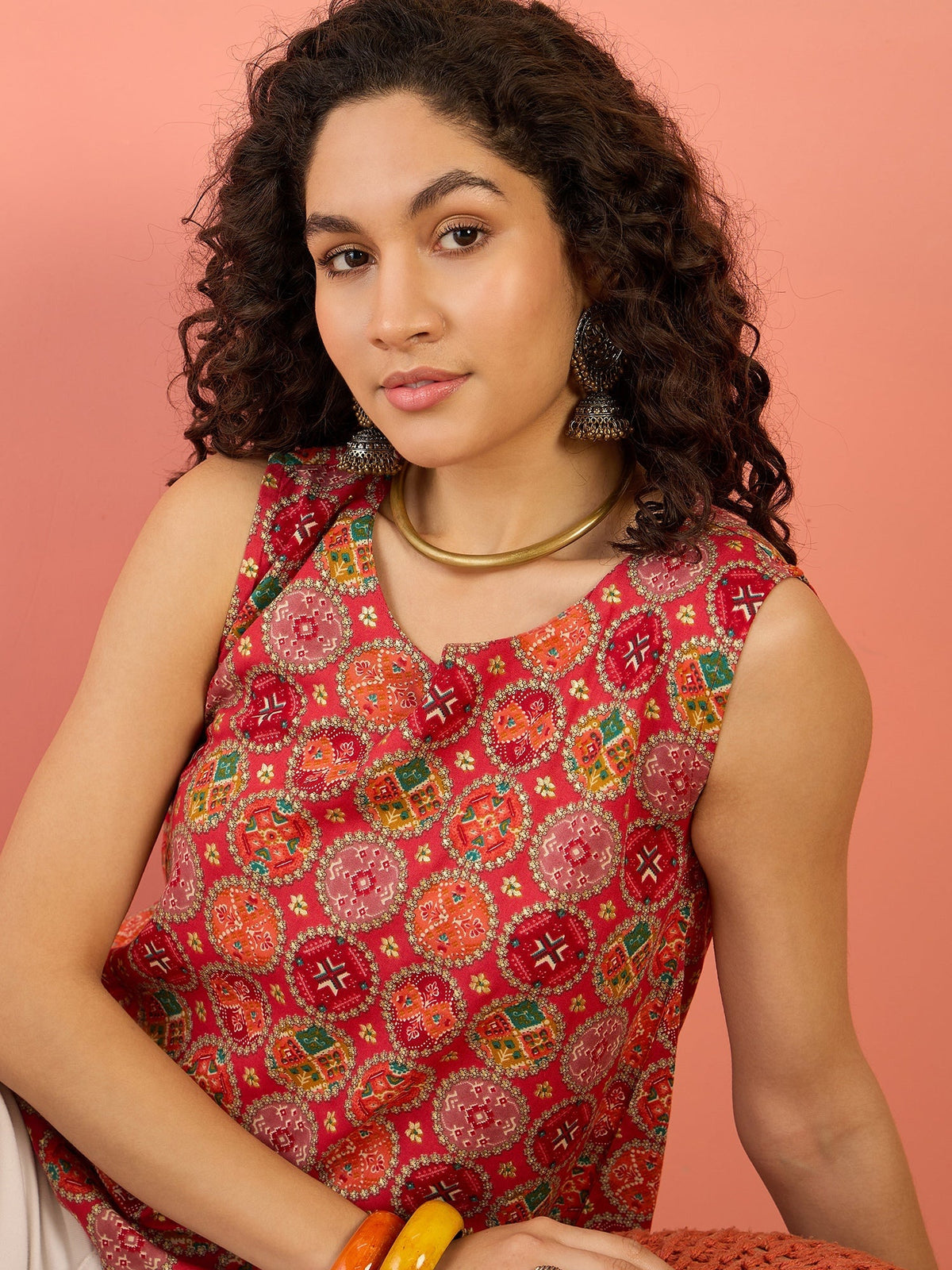 InWeave Red Round Multi Foil W/S Top | Grocsy