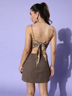 InWeave Green Mustard Swril Print Scarf Top | Grocsy