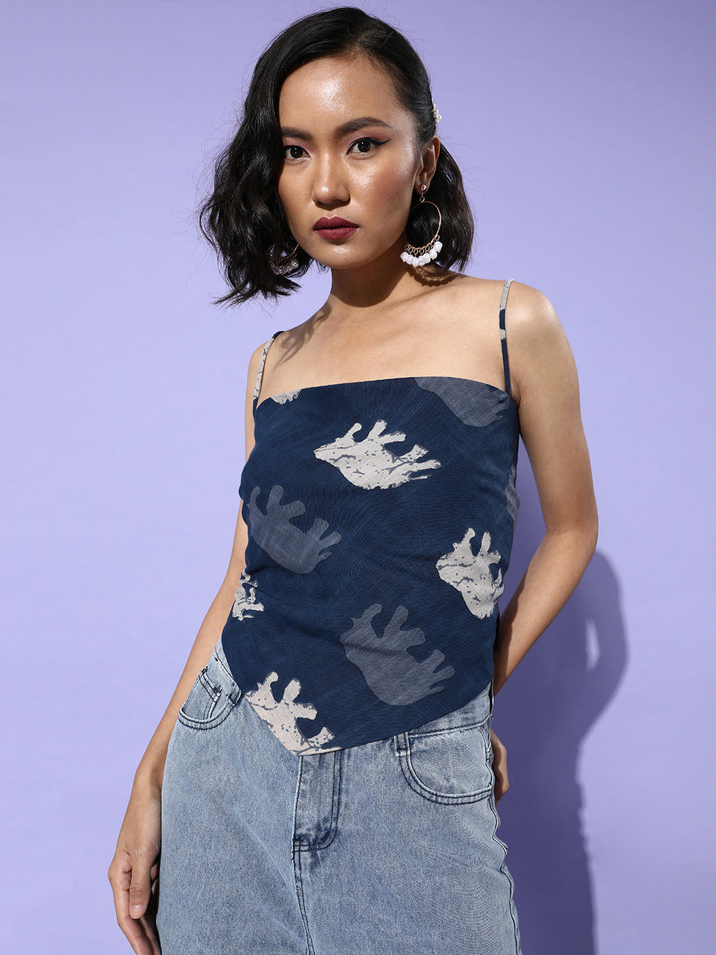 InWeave Blue Elephant Scarf Top | Grocsy