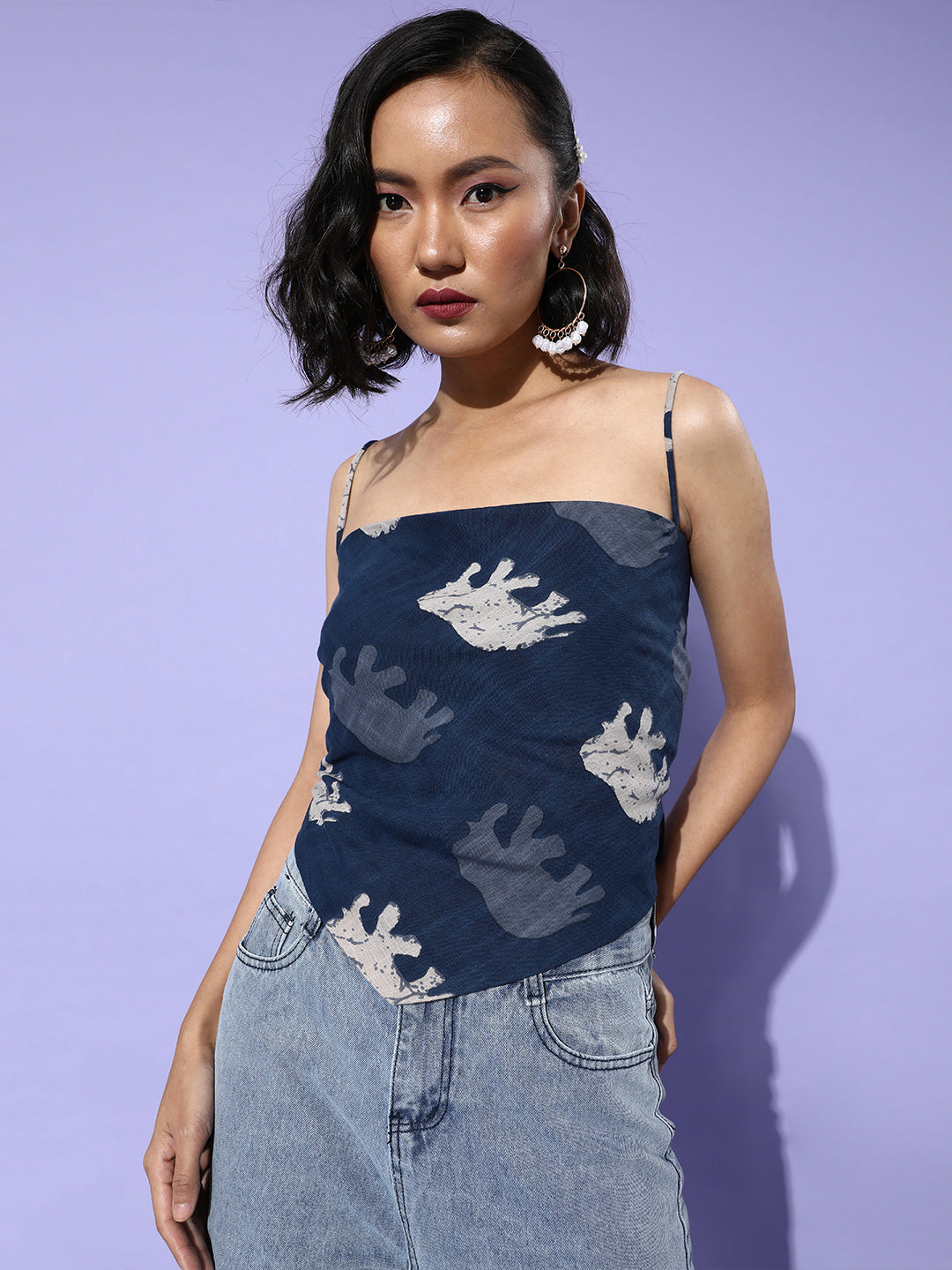 InWeave Blue Elephant Scarf Top | Grocsy