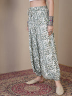 InWeave Sea Green Ethnic Window Harem Pant | Grocsy
